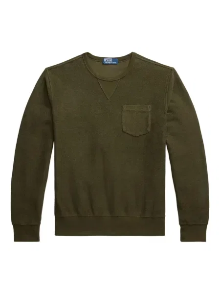 Prugasta majica Polo Ralph Lauren s printom s okruglim izrezom zelena