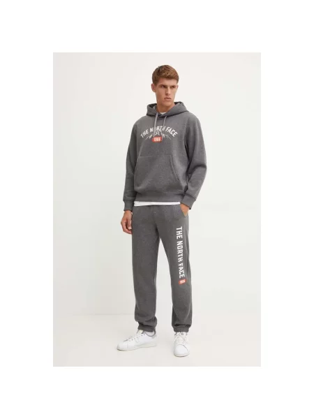 Bluza z kapturem The North Face z kapturem szara