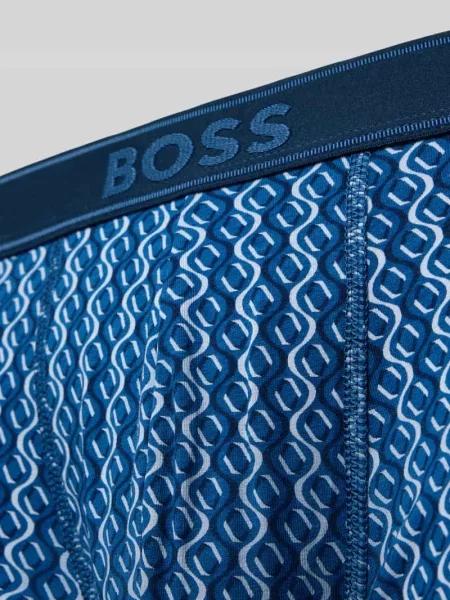 Majtki i obcisłe bokserki z mieszanka bawełny model Trunk Print' Boss niebieskie