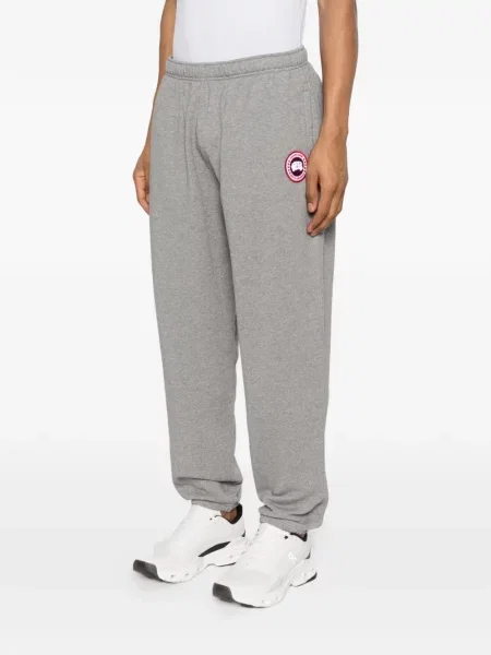 Pantaloni Canada Goose cu autograf gri