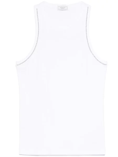 Top Peserico z koralikami biały