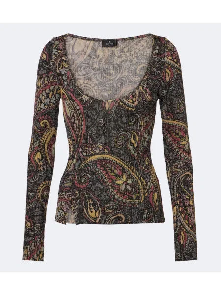 Top Etro tricotate cu model paisley