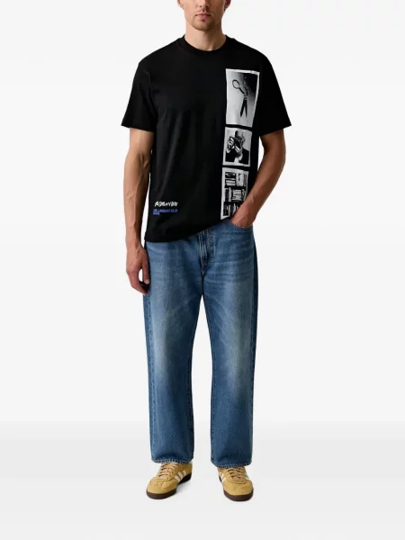 Тениска Karl Lagerfeld Jeans с принт с кръгло деколте черно