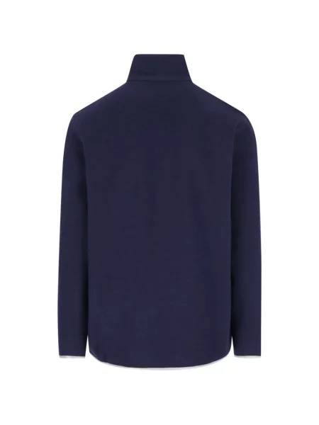 Pulover Brunello Cucinelli cu broderie albastru