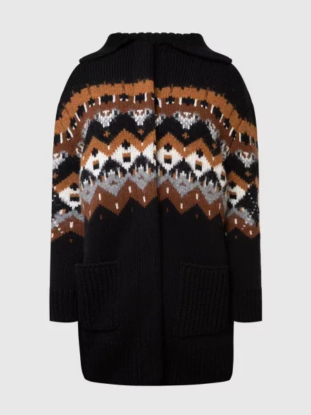 Кардиган з візерунком та бахромою Ermanno Scervino чорний