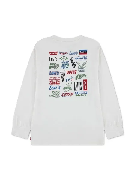 Levi's majica dugih rukava za djecu s pamukom HERITAGE LOGOS TEE bež