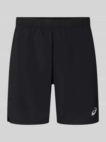 Szorty z elastycznym pasem i logo Asics czarne