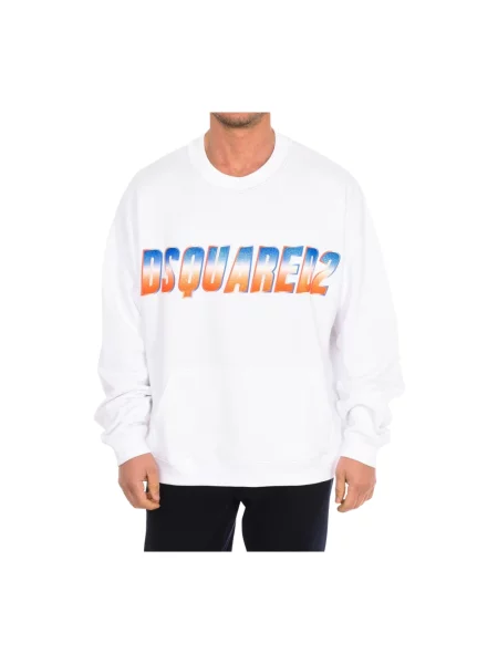Bluza Dsquared2 z długim rękawem z logo biała