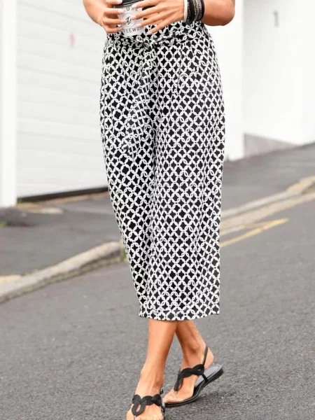 LASCANA Pantaloni negru alb