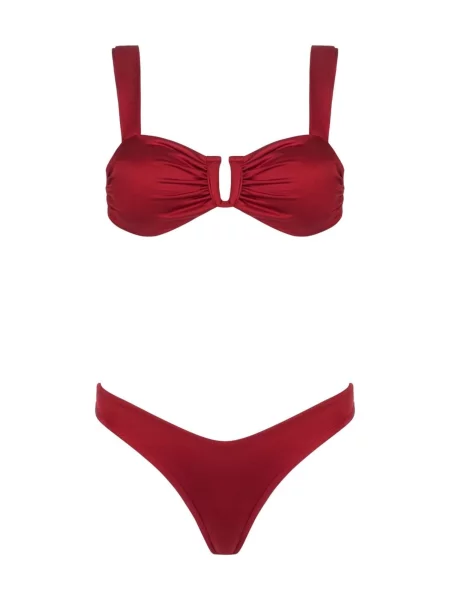 Acuarela Brand Bikinis Royale U Brazilian Bikini Set rubinų raudona