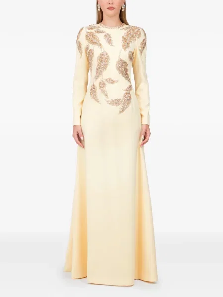 Rochie maxi Dina Melwani de costum galben