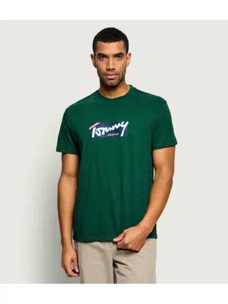 Tommy Jeans Tricou Signature verde