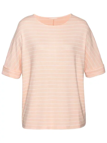 LASCANA Tricou portocaliu piersică alb