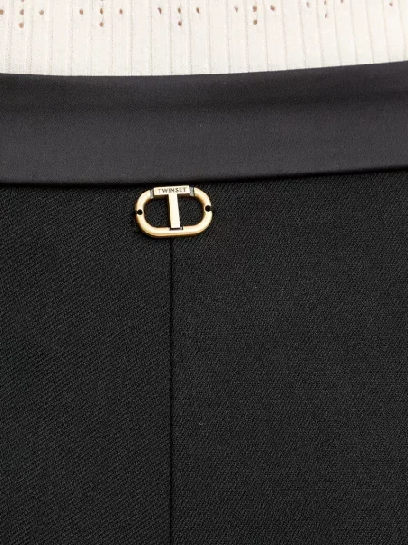 Шерстяные брюки Twinset черные