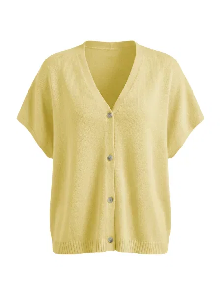 Imily Bela Geacă tricotată citron galben