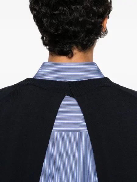 Rochie Sacai cu dungi tricotate de costum albastru