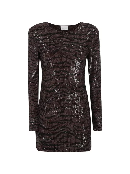 Rochie P.a.r.o.s.h. cu paiete cu model zebră maro
