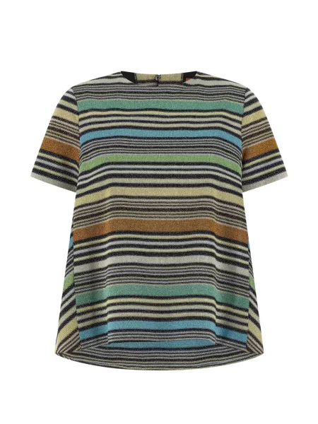 Tricou Missoni cu dungi asimetric negru