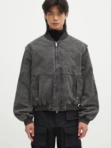 Bomber jakna Represent Inset Sleeve Bomber za muškarce za prijelazno razdoblje oversize crna