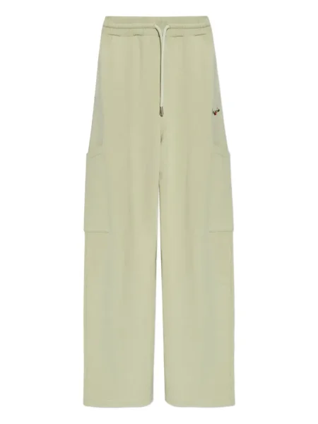 Pantaloni cargo Off-white cu broderie alb