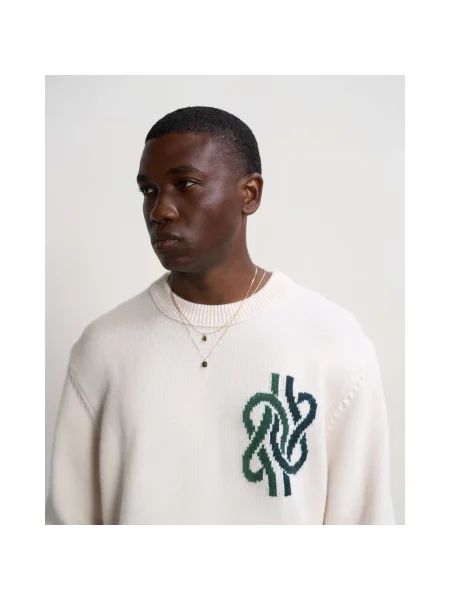 Dzianinowy sweter Filling Pieces beżowy