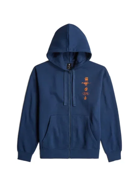 Hanorac cu glugă G-star Raw cu imagine albastru