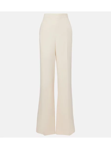 Pantaloni Valentino de mătase alb