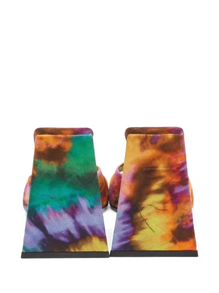 Сандали The Attico с квадратен връх с tie-dye ефект оранжево
