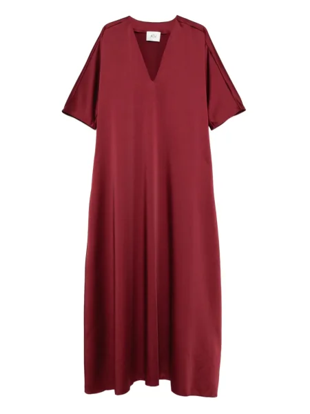 Rochie maxi Atu Body Couture din satin cu decolteu în V roșu