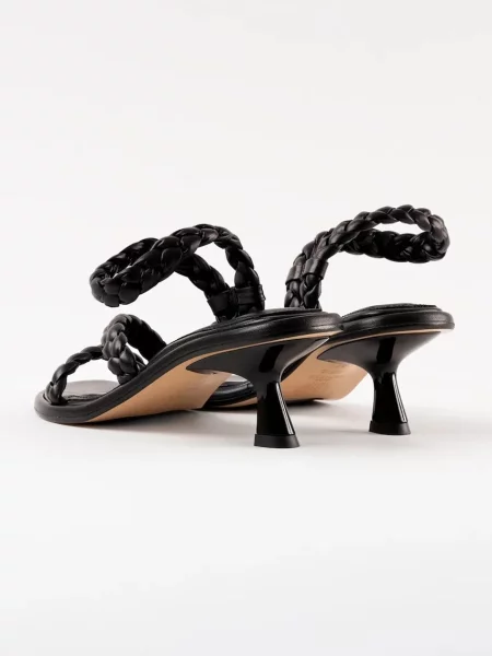 Souliers Martinez szandál alacsony bőr ANAYA fekete