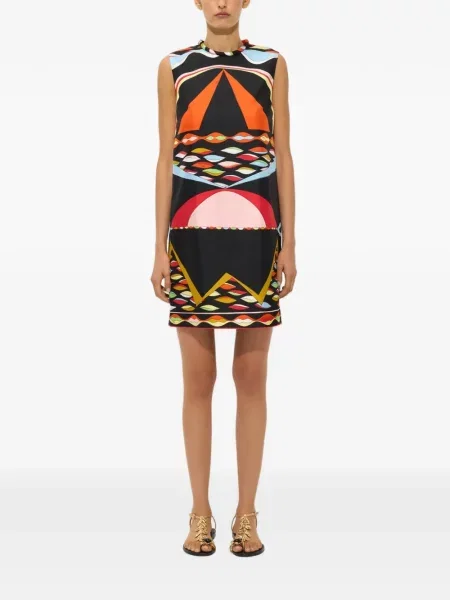 Rochie Pucci de mătase cu imagine negru