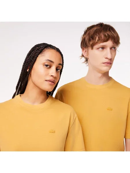 Lacoste Koszulka Natural Dyed Jersey żółta
