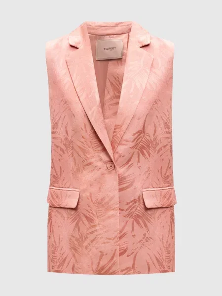 Жилет з льоном Twinset рожевий