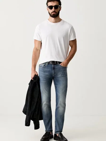 BOSS Orange slim fit traperice za muškarce DELAWARE plava