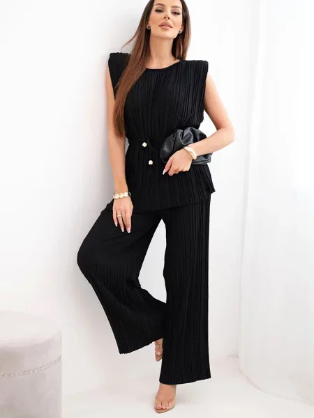 Bluză Kesi Włoski plisată negru