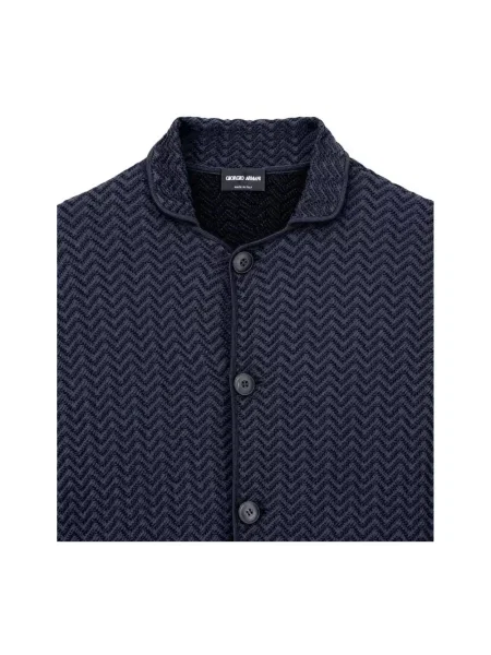 Kardigan Giorgio Armani żakardowy niebieski
