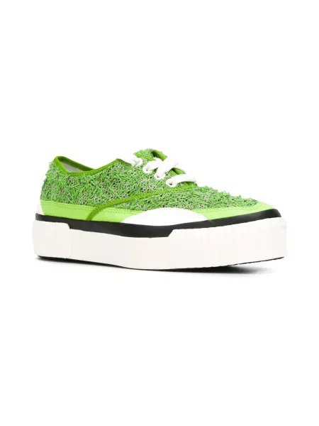Sneakerși Julien David cu platformă verde