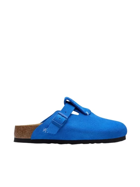 Birkenstock x ADER ERROR boston klapki mules zamszowe niebieskie