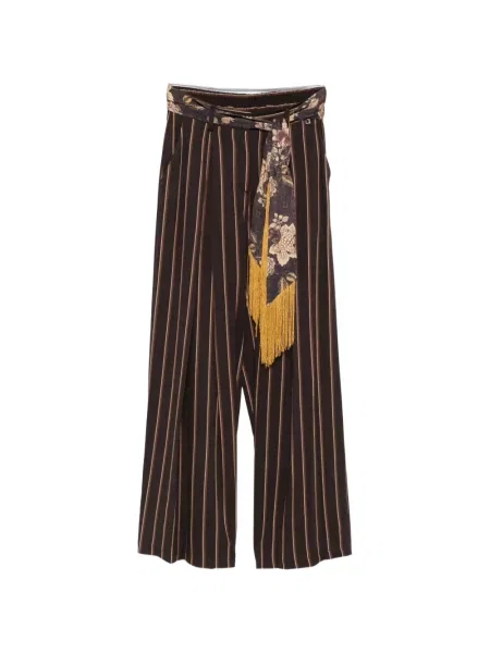Pantaloni palazzo Dixie cu dungi maro