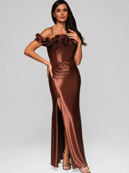 Odgovarati večernja haljina Edoti smeđa