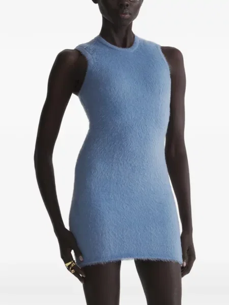Rochie mini Mugler tricotate albastru