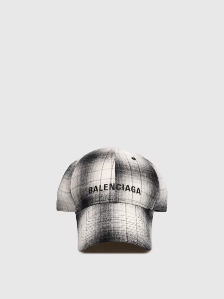 Клетчатая кепка Balenciaga серая