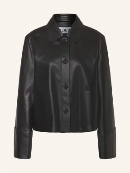 Loewe Kurtka Skórzana schwarz czarna