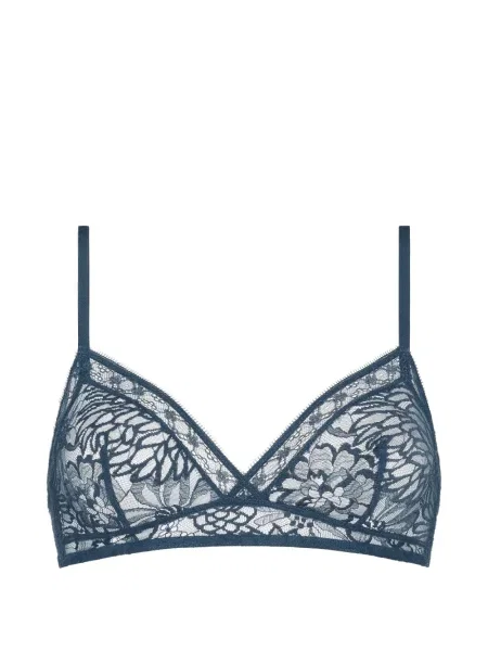 Sutien Eres cu model floral din dantelă albastru