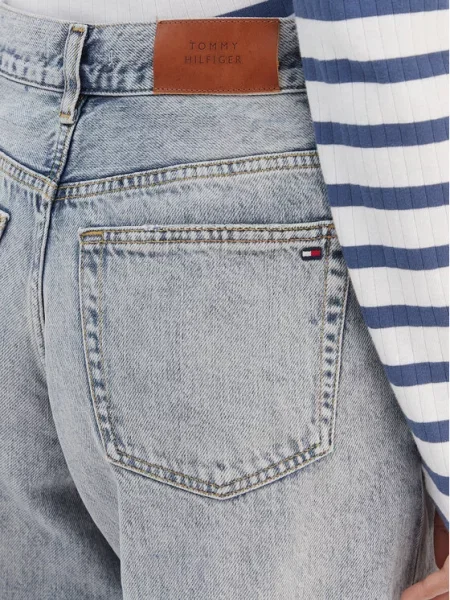 Tommy Hilfiger Jeans hlače Wide Leg modra