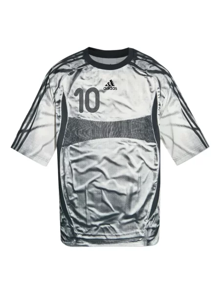 Tricou Adidas cu dungi cu imagine din jerseu verde