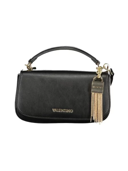Lniana torebka crossbody Valentino czarna