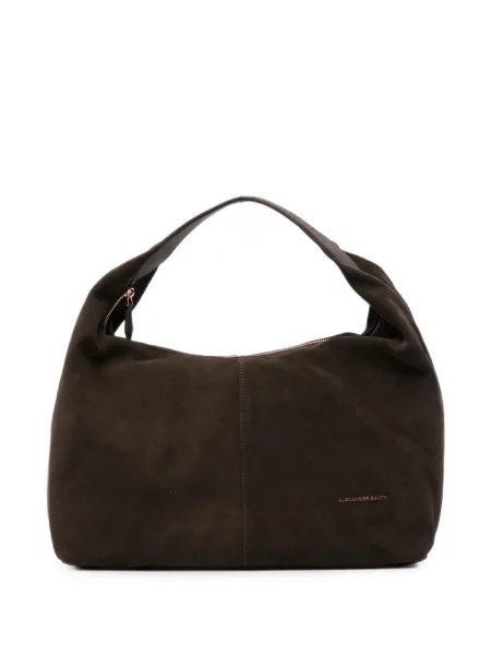 Geantă shopper Alexander Smith din piele de căprioară maro
