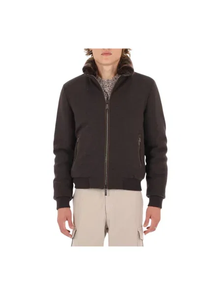 Kurtka bomber Moorer wełniany brązowy
