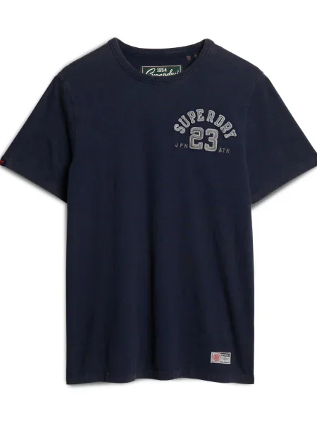 Superdry Tričko marine modrá světle / červená šedá